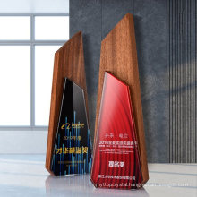 Customized Color Print Design Wooden Plaque Trophy and Crystal Obelisk Award Block Wood